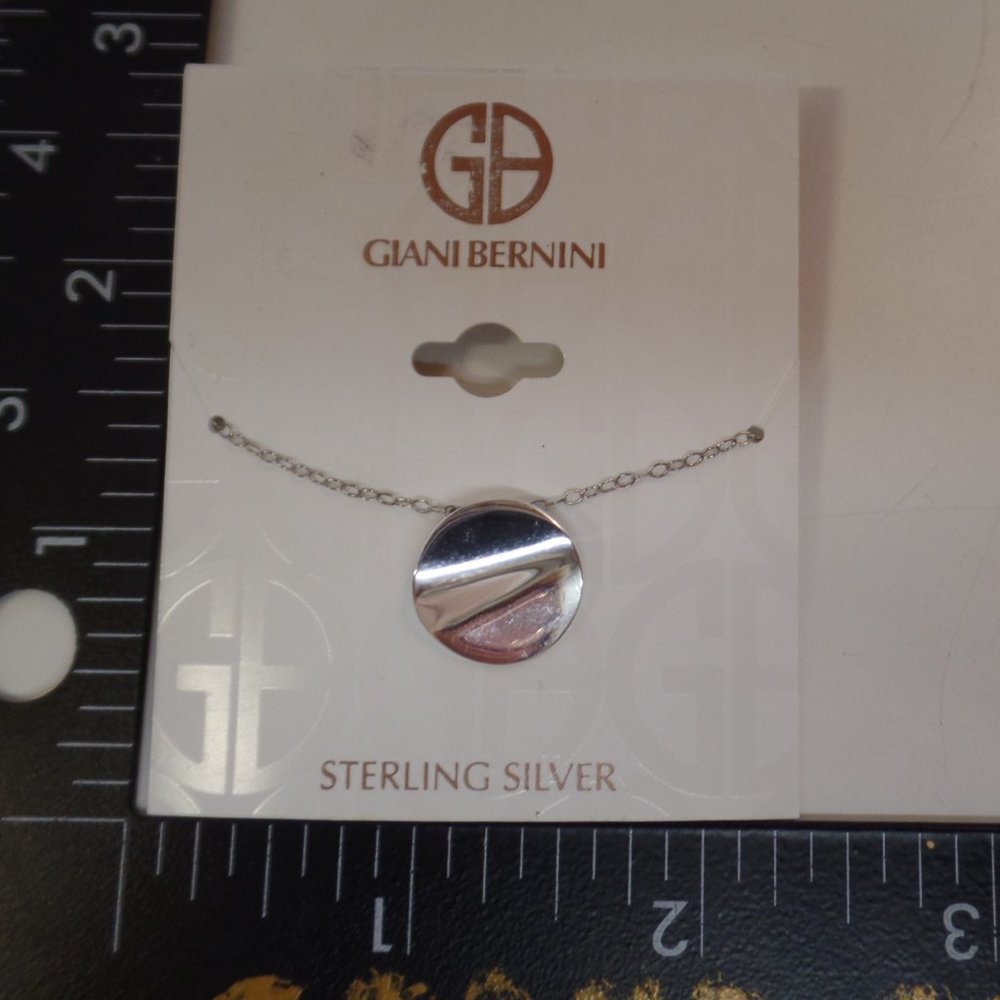 Giani Bernini  Wavy Circular Disk  9.25 Sterling Silver 18” Necklace BNWT $71.00 - Picture 4 of 4